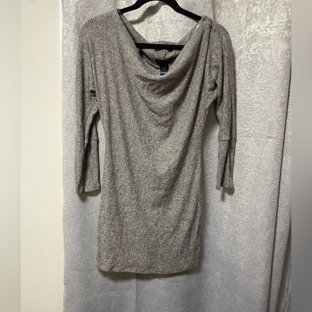 Brand new gray long sleeve form fitting sweater dress